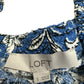 NWT LOFT Blue And White Floral Blouse Size S