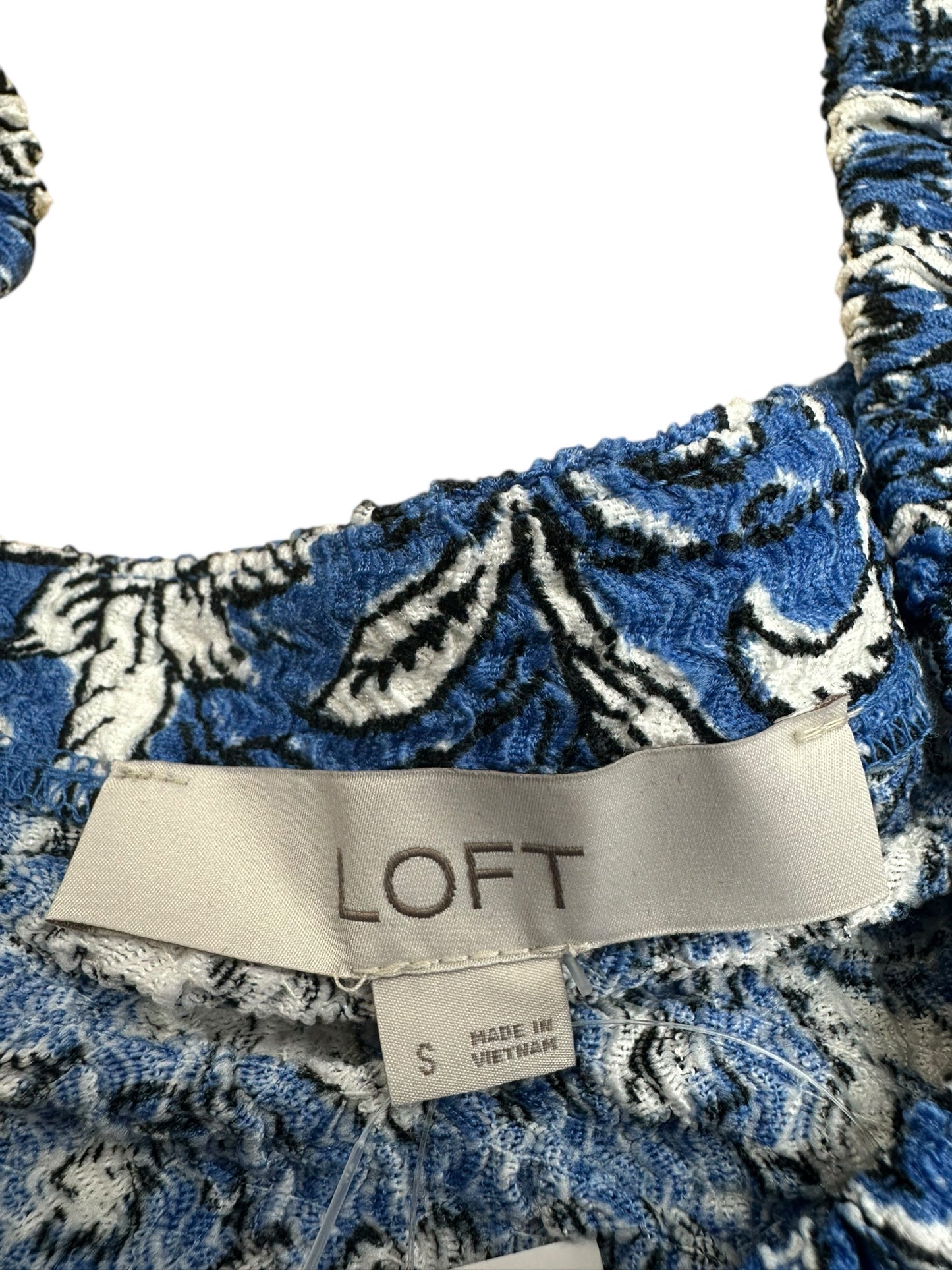 NWT LOFT Blue And White Floral Blouse Size S