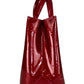 Louis Vuitton Red Shimmer Leather Monogram Handbag