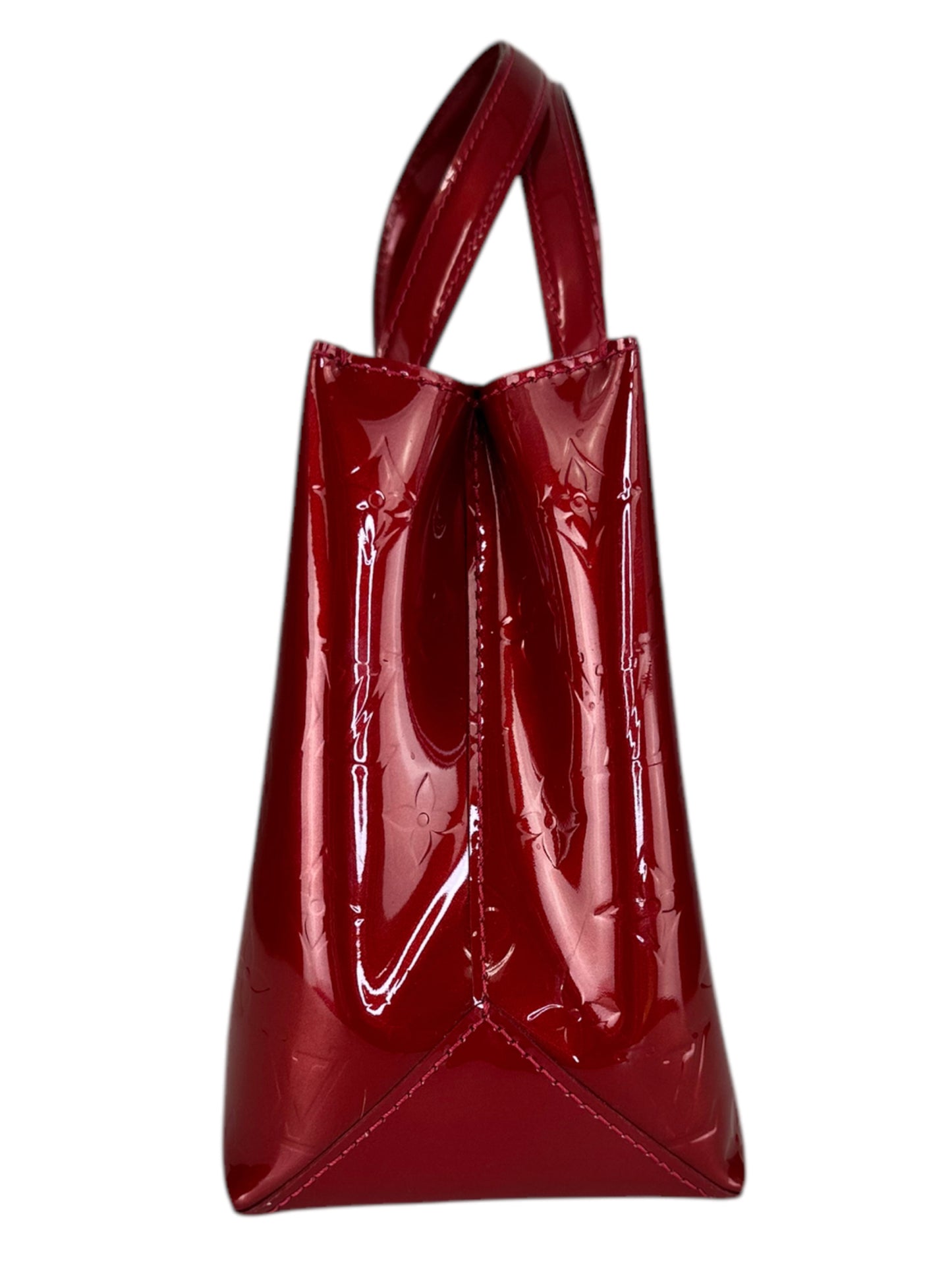 Louis Vuitton Red Shimmer Leather Monogram Handbag