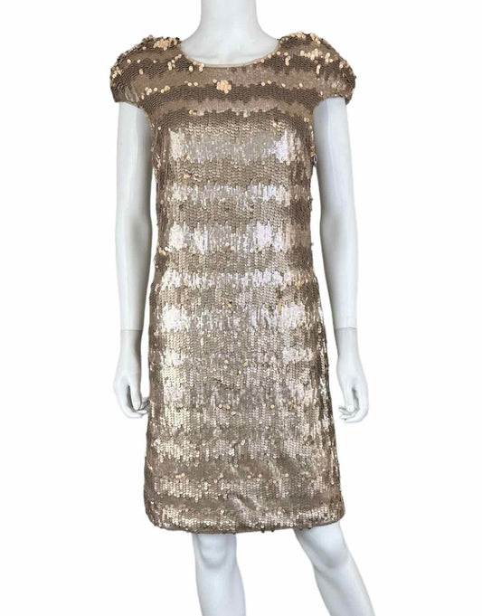 VERA WANG NWT Gold Sequin Cocktail Dress Size M