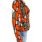 Joseph Ribkoff Orange Abstract Knit Jacket Size M