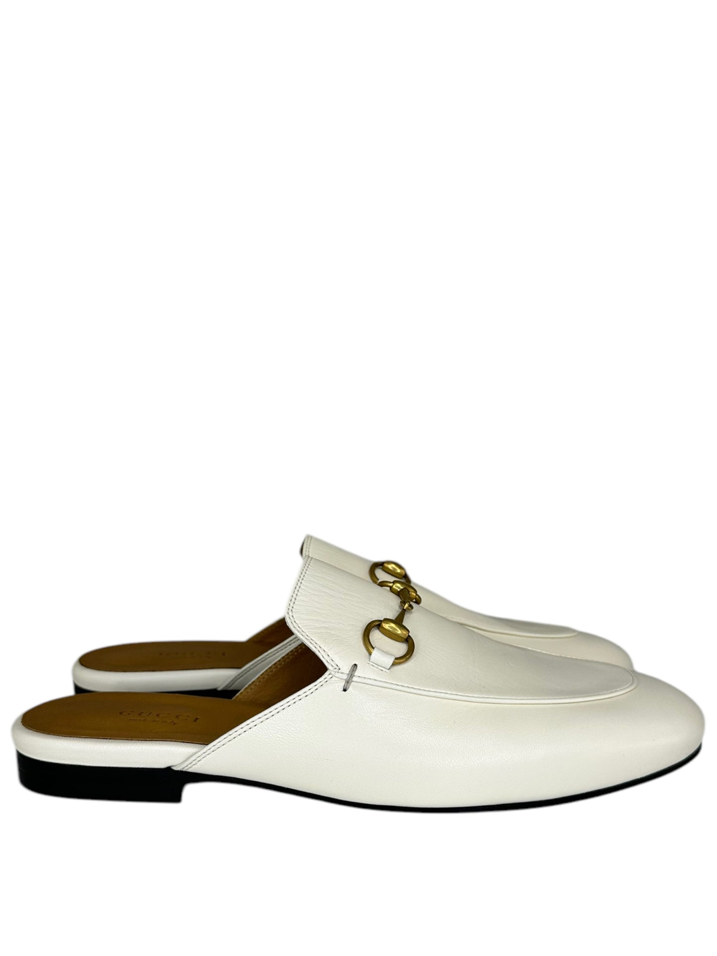 Gucci Cream Leather Princetown Mule Size 37.5