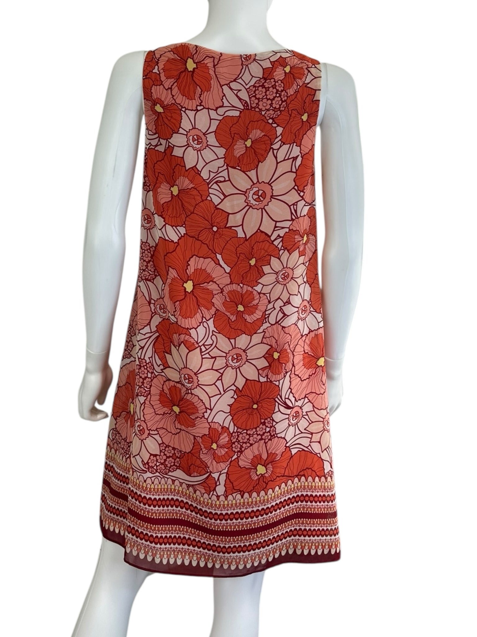 max studio red floral dress Max Studio Floral Tiered Cotton Blend Maxi Dress In Red Floaty Flora