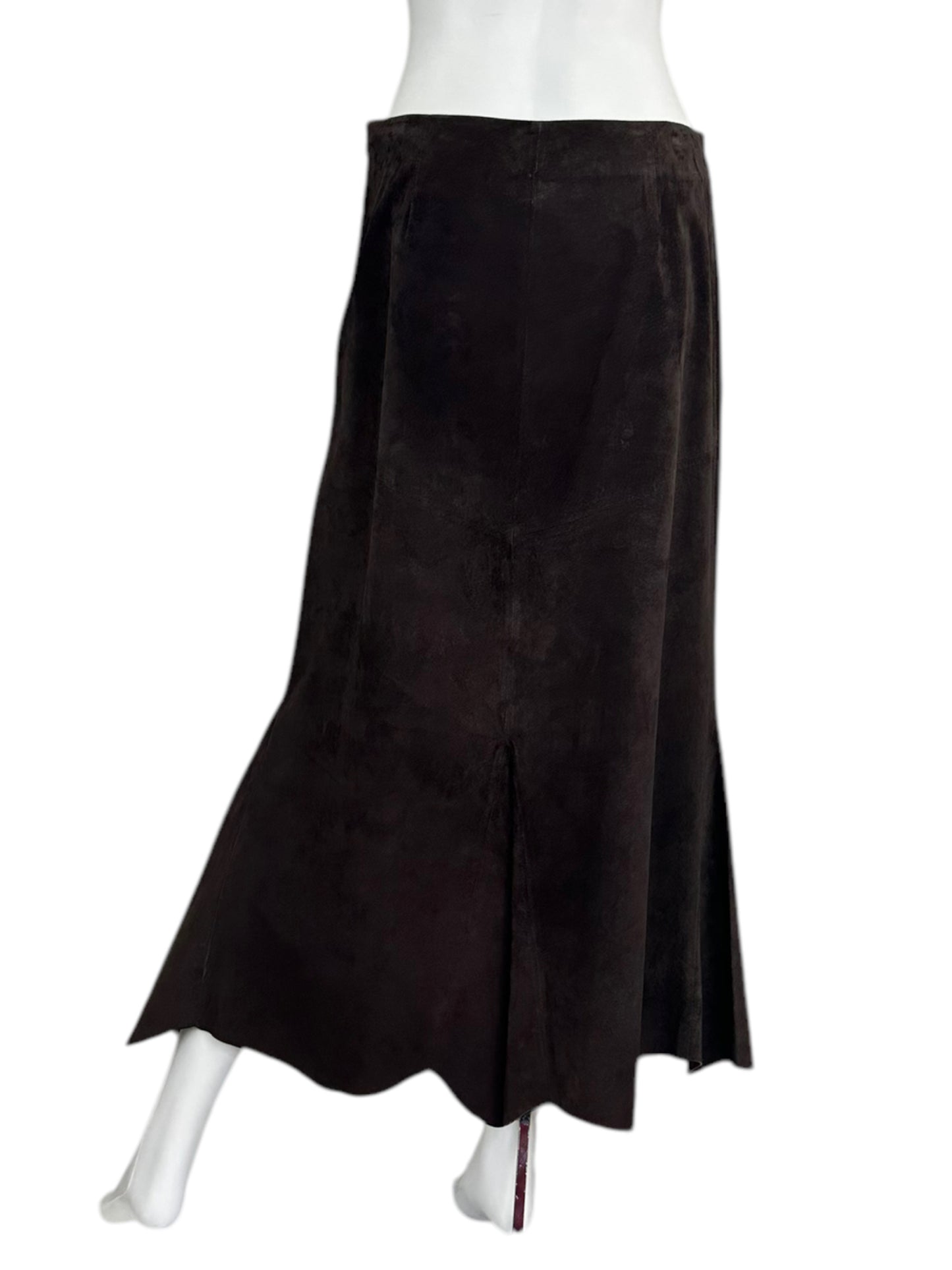 J. Jill Brown Suede Maxi Skirt Size 6