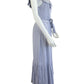 PAIGE Blue Satin Print Midi Dress Size S