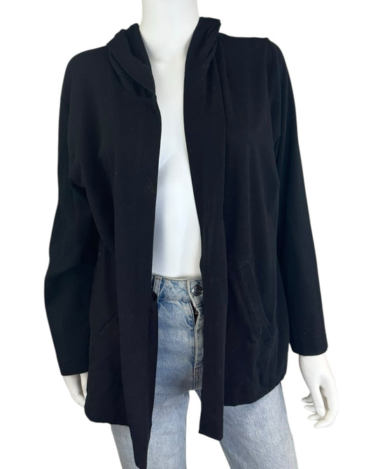 EILEEN FISHER Black Organic Cotton Sweater Cardigan Size 1X