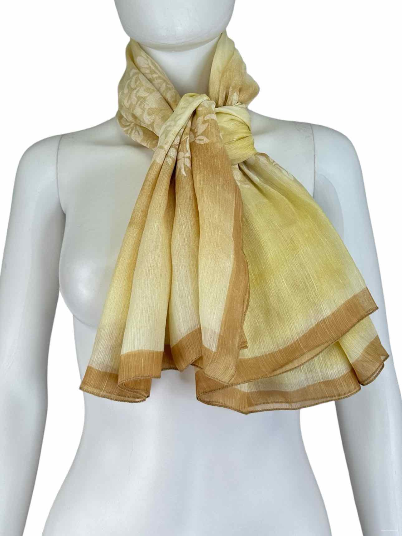 Vintage GIORGIO ARMANI Yellow Floral Print Scarf