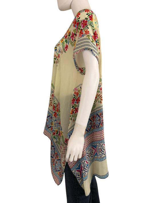 Johnny Was Floral Tunic Top Size M