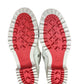 Christian Louboutin Cream Winter Spikes Flat Combat Boots Size 37.5