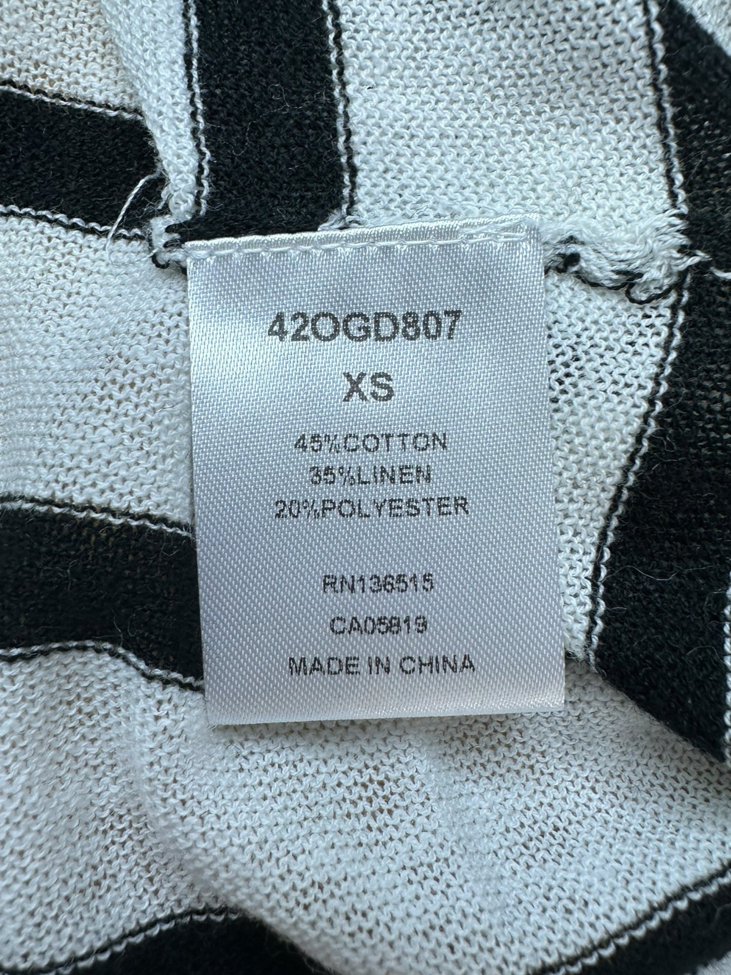 one grey day White And Black Striped Sweater Size XS