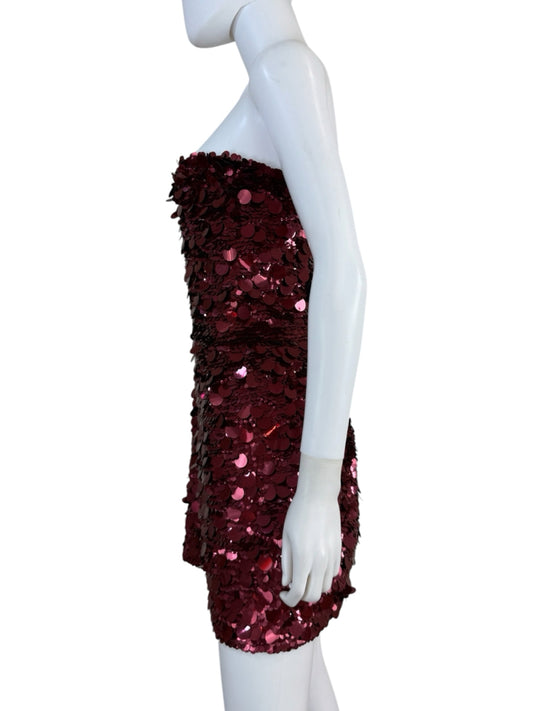 RETROFETE NWT Red Mulberry Sequined Nolia Strapless Formal Dress Size XXL
