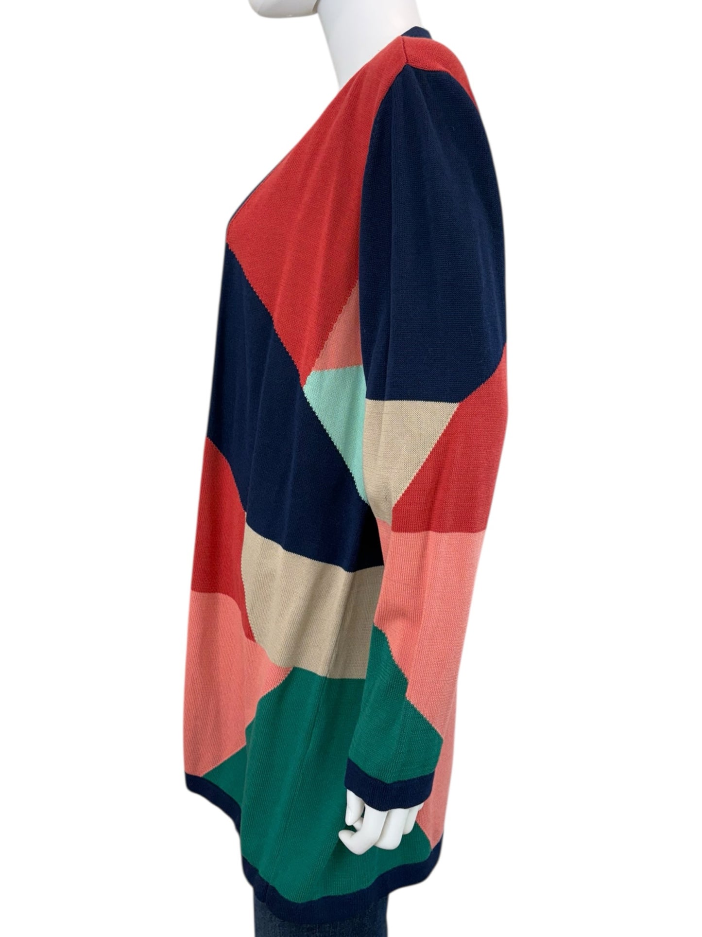 Chico's NWT Colorblock Sweater Cardigan Size L