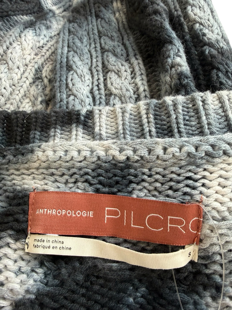 PILCRO Navy Tie Dye Joni Chunky Cable Sweater Size S