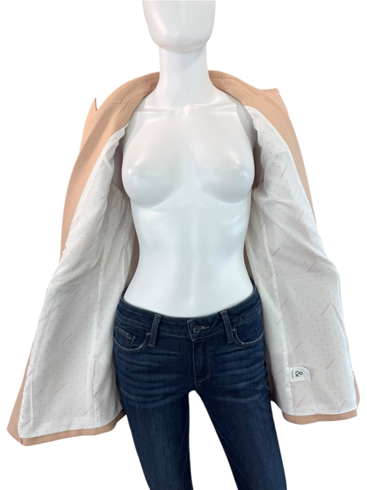 Belle & Bloom NWT Blush Pink Princess Polina Tweed Blazer Size L