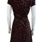 J. Crew Faux Wrap Mini Dress in Rose Leopard Size 0
