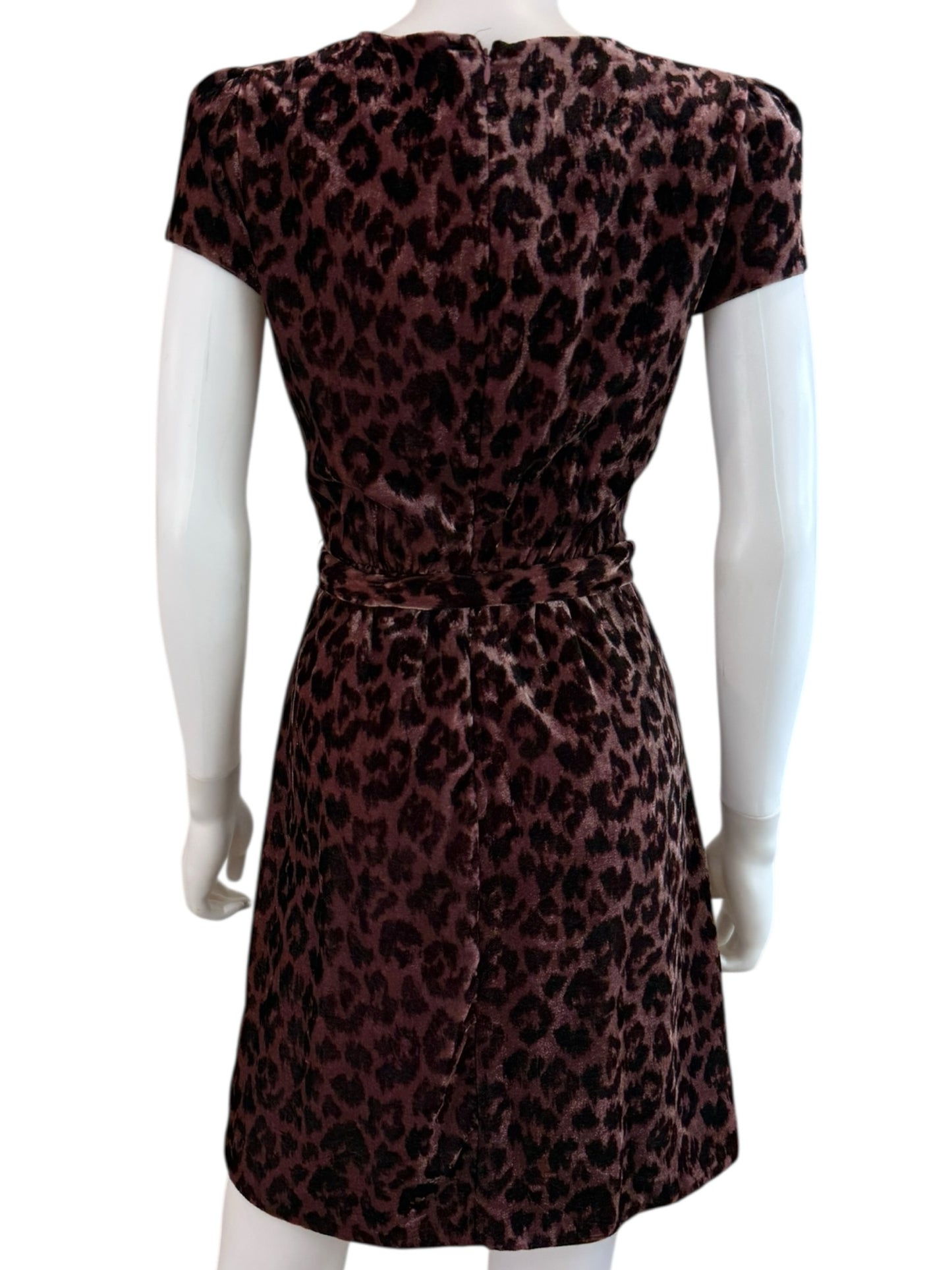 J. Crew Faux Wrap Mini Dress in Rose Leopard Size 0