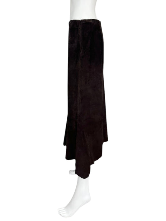 J. Jill Brown Suede Maxi Skirt Size 6