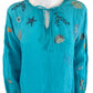 Johnny Was Aqua Embroidered Ocean Life Tunic Dress Size S