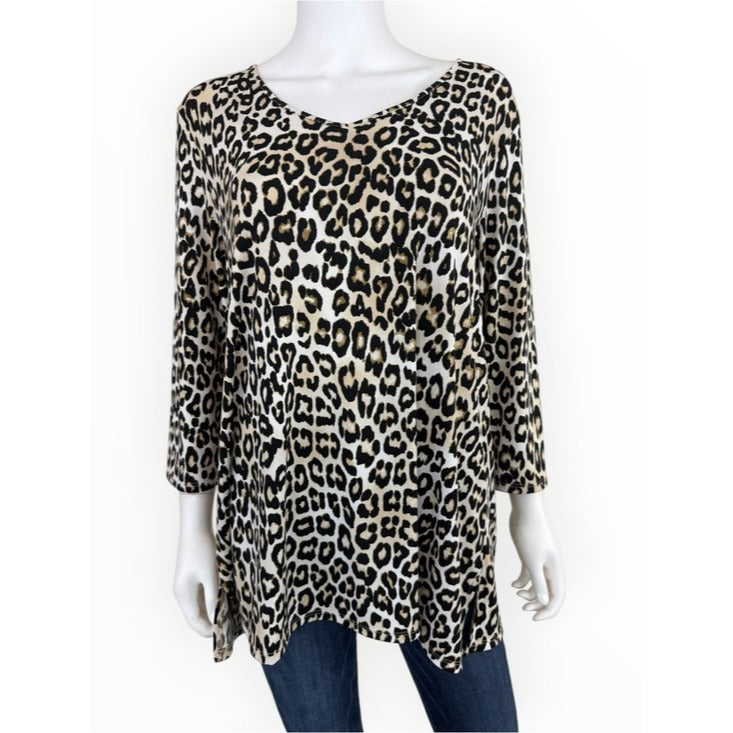 Chico’s Snow Leopard Print Tunic Size L