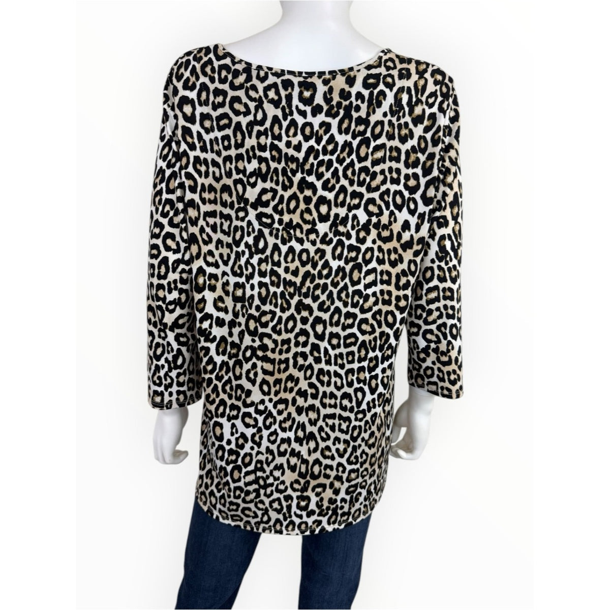 Chico’s Snow Leopard Print Tunic Size L