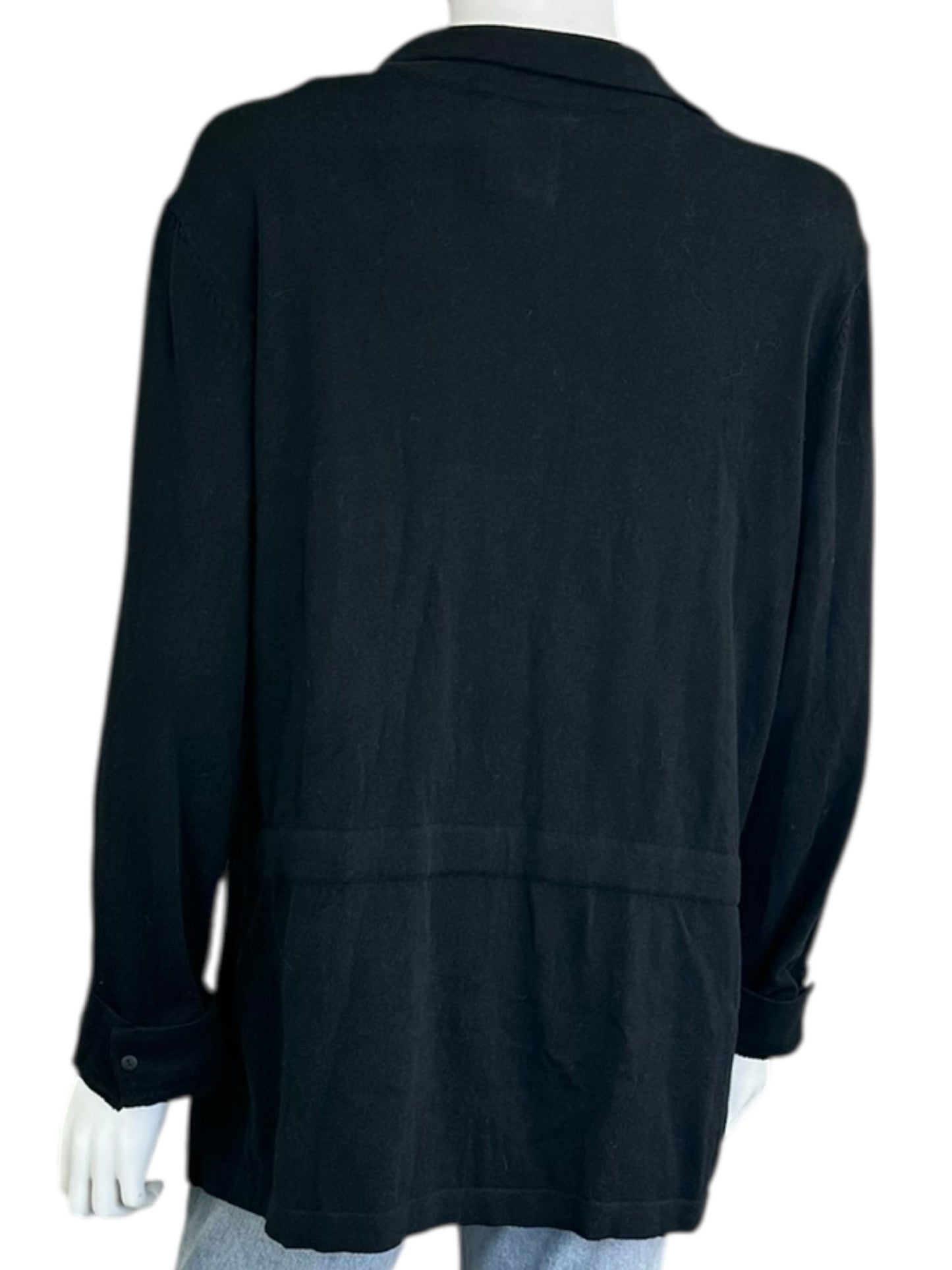 NIC & ZOE Black Knit Button-down Shirt Size XL