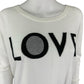 MILLY White LOVE Sweater Size L