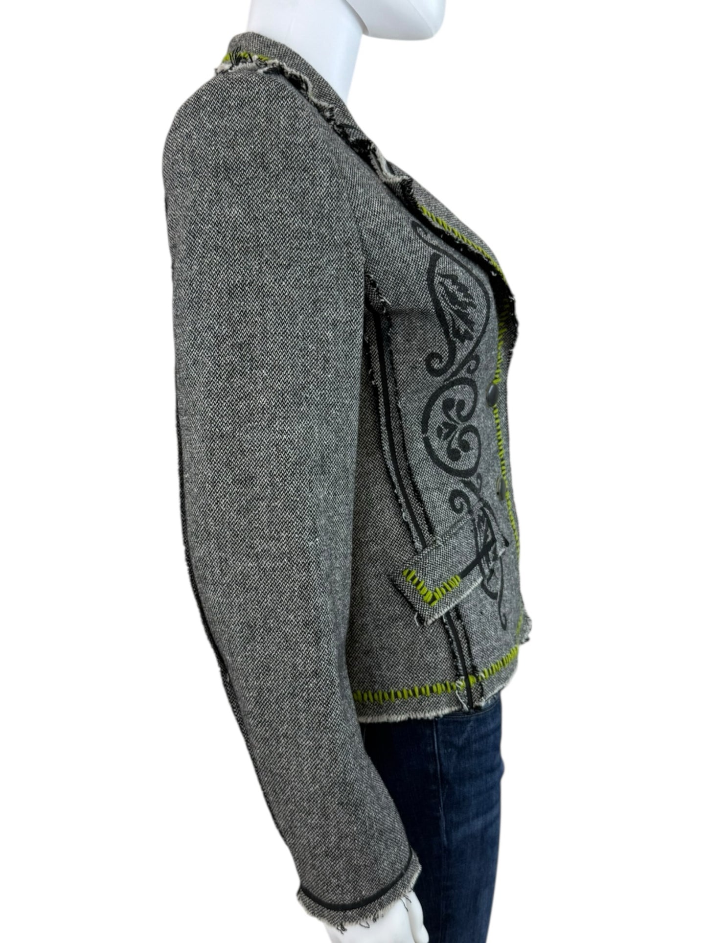 Cache Vintage Tweed EmbroideredBlazer Size S