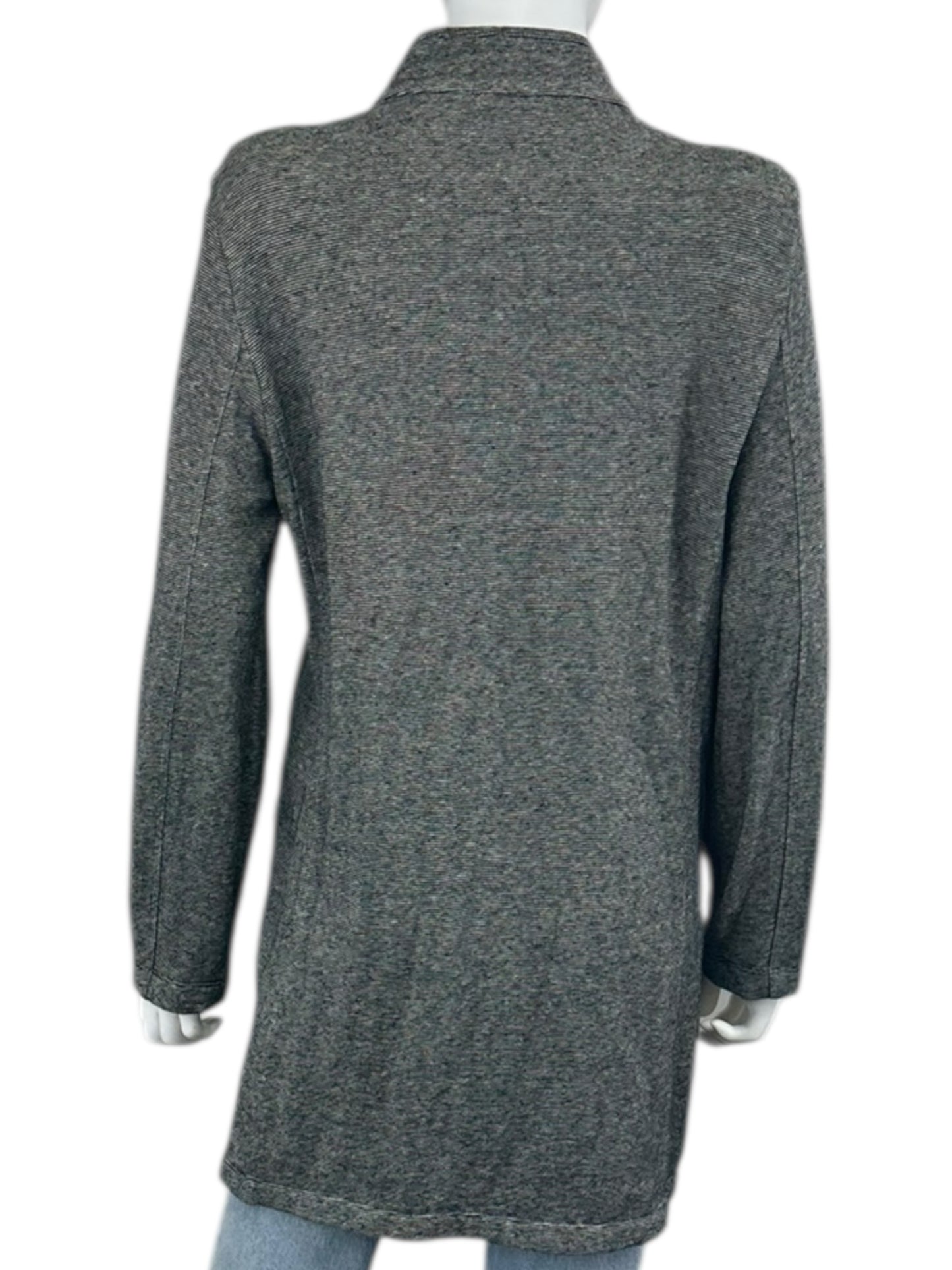 EILEEN FISHER Black Striped Hemp Organic Cotton Jacket Size M