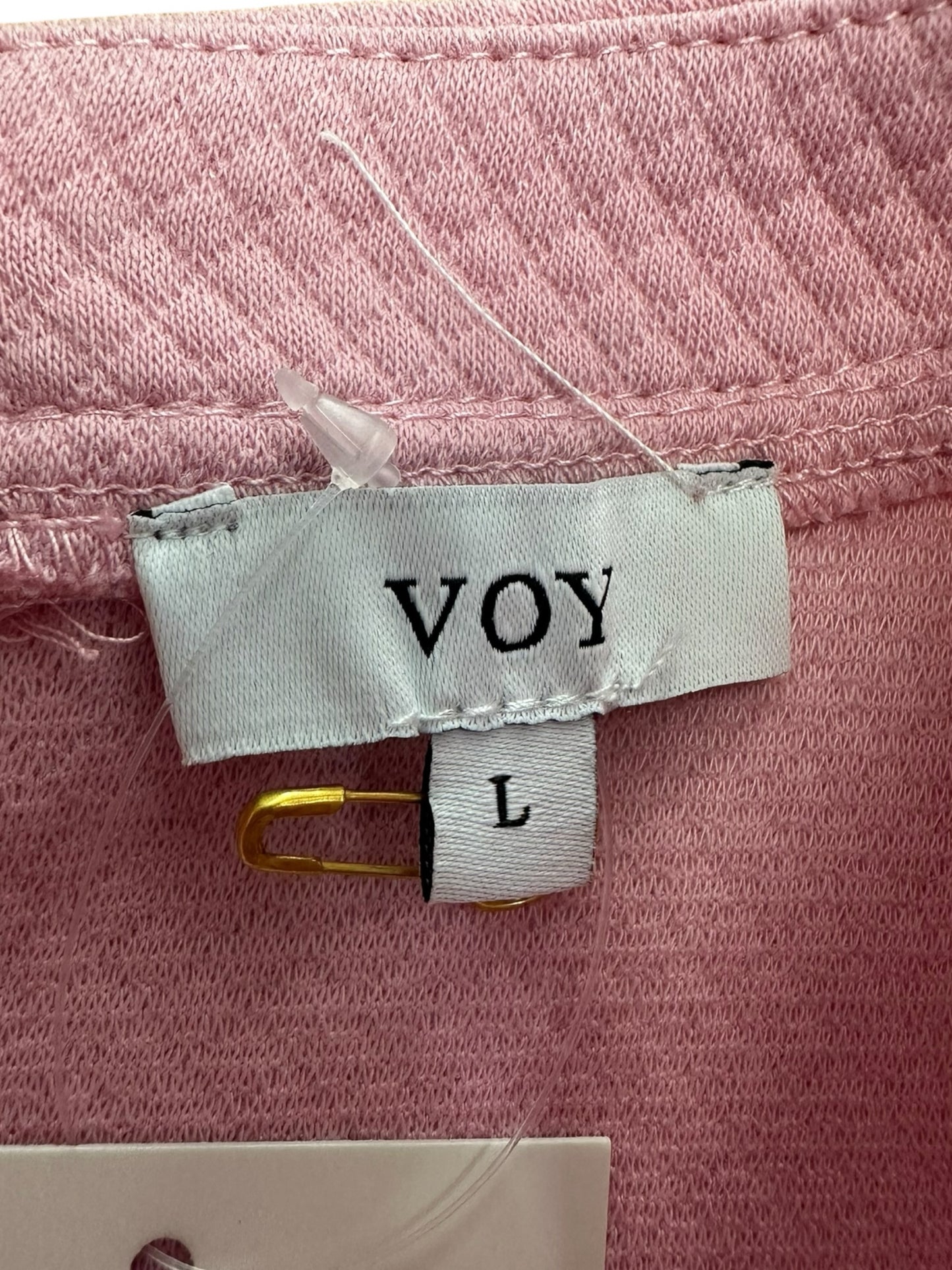 VOY Pink Tweed Shift Dress Size L