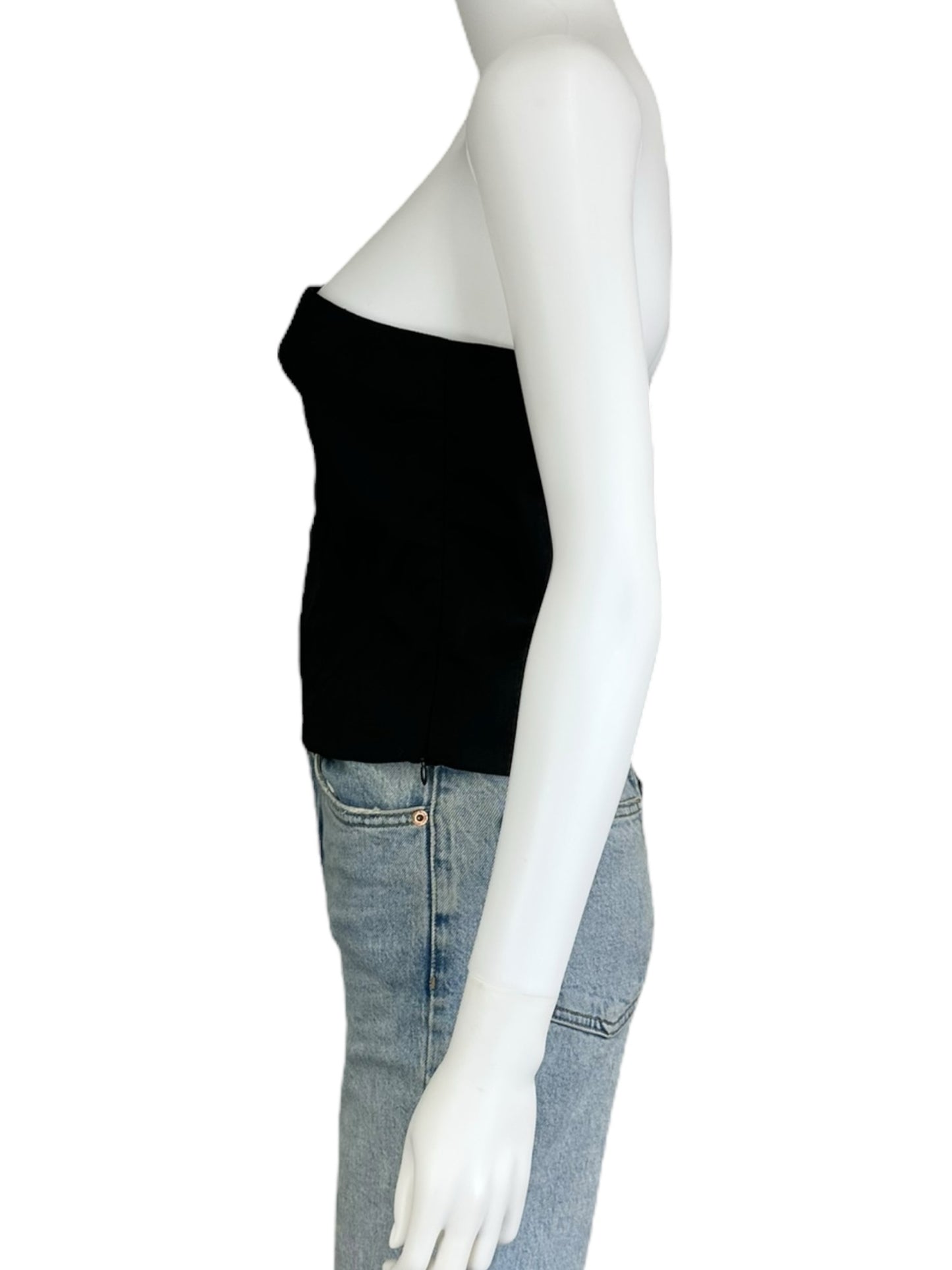 Vintage NWT Black Strapless Blouse Size M