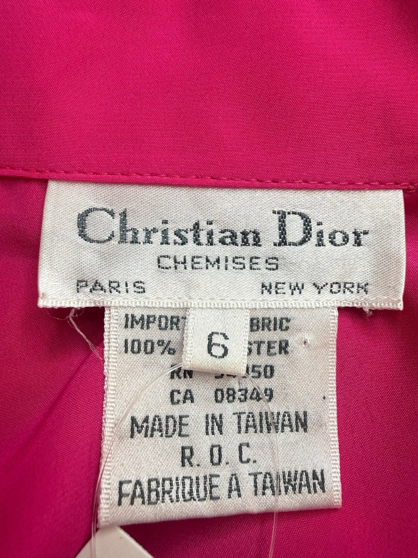 Christian Dior Hot Pink Button-Down Shirt Size 6