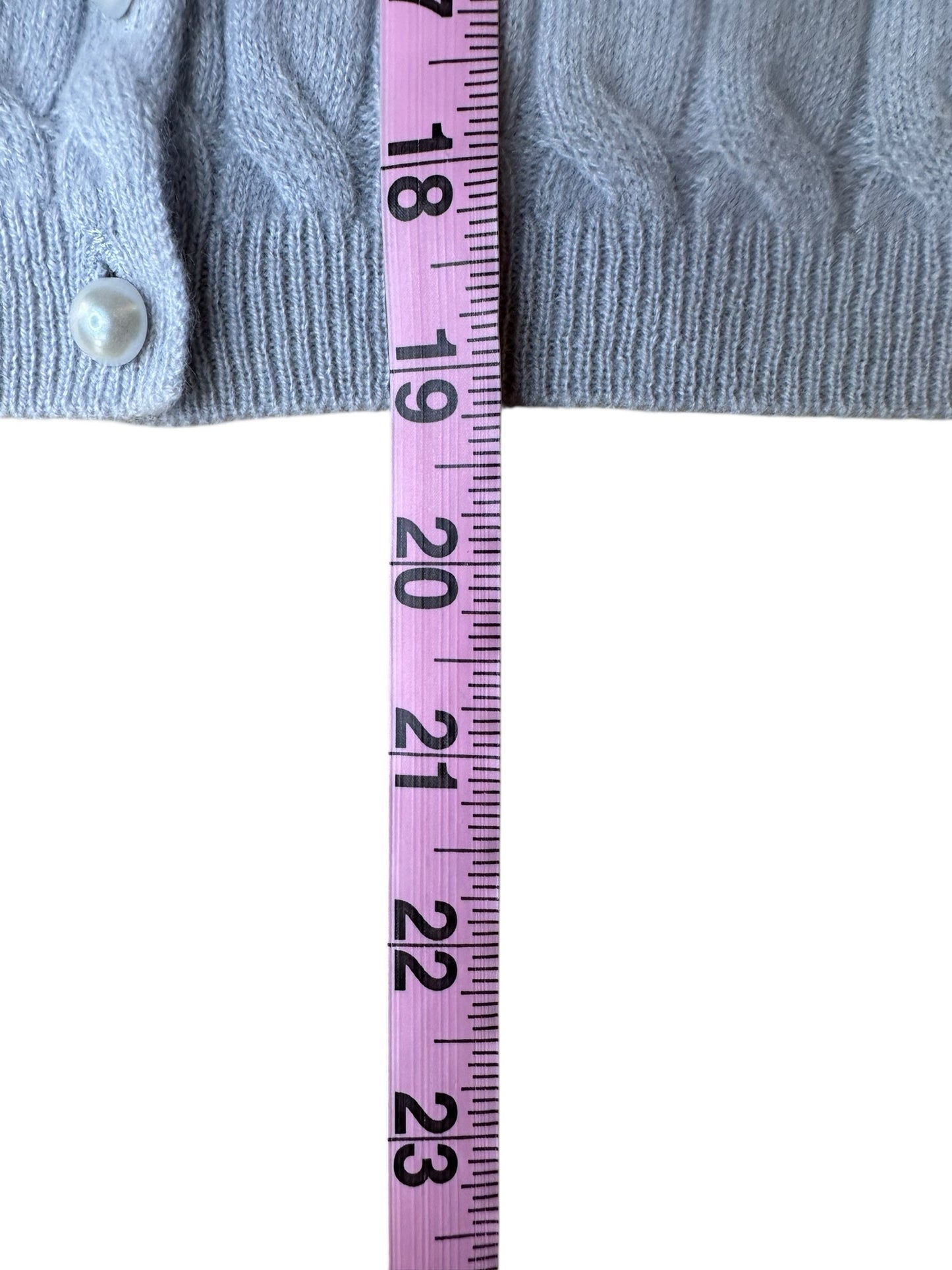 magaschoni NWT Blue 100% Cashmere Cable Sweater Cardigan Size L