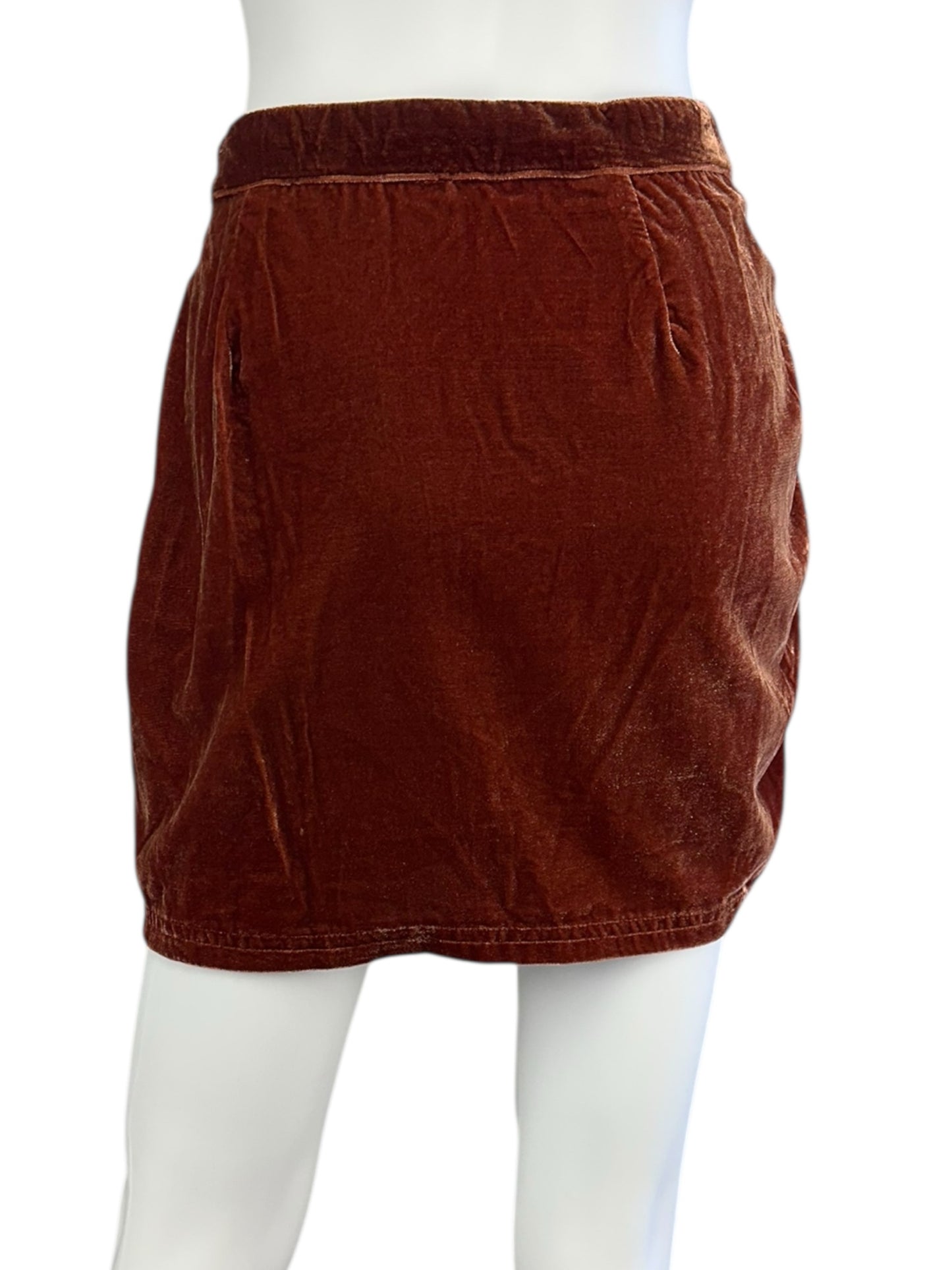 Free People Brown Velvet Vivian Mini Skirt Size 8