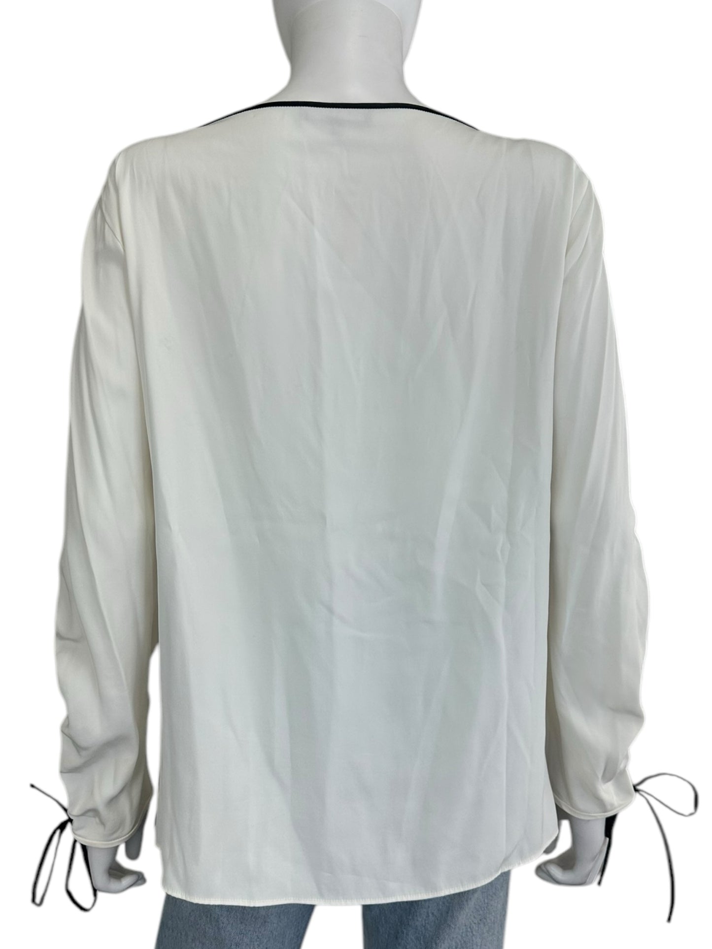 LAFAYETTE 148 NEW YORK Ivory 100% Silk Blouse Size M