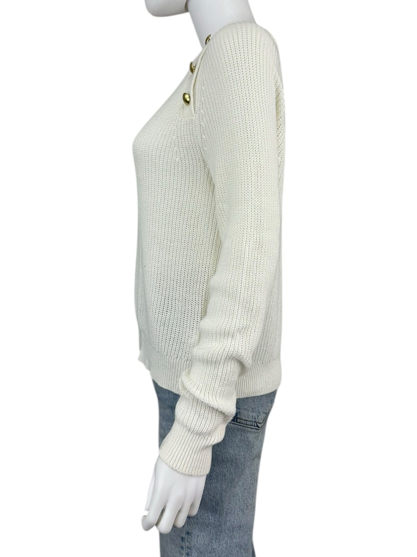 J. Crew White Cotton Sweater Size XS