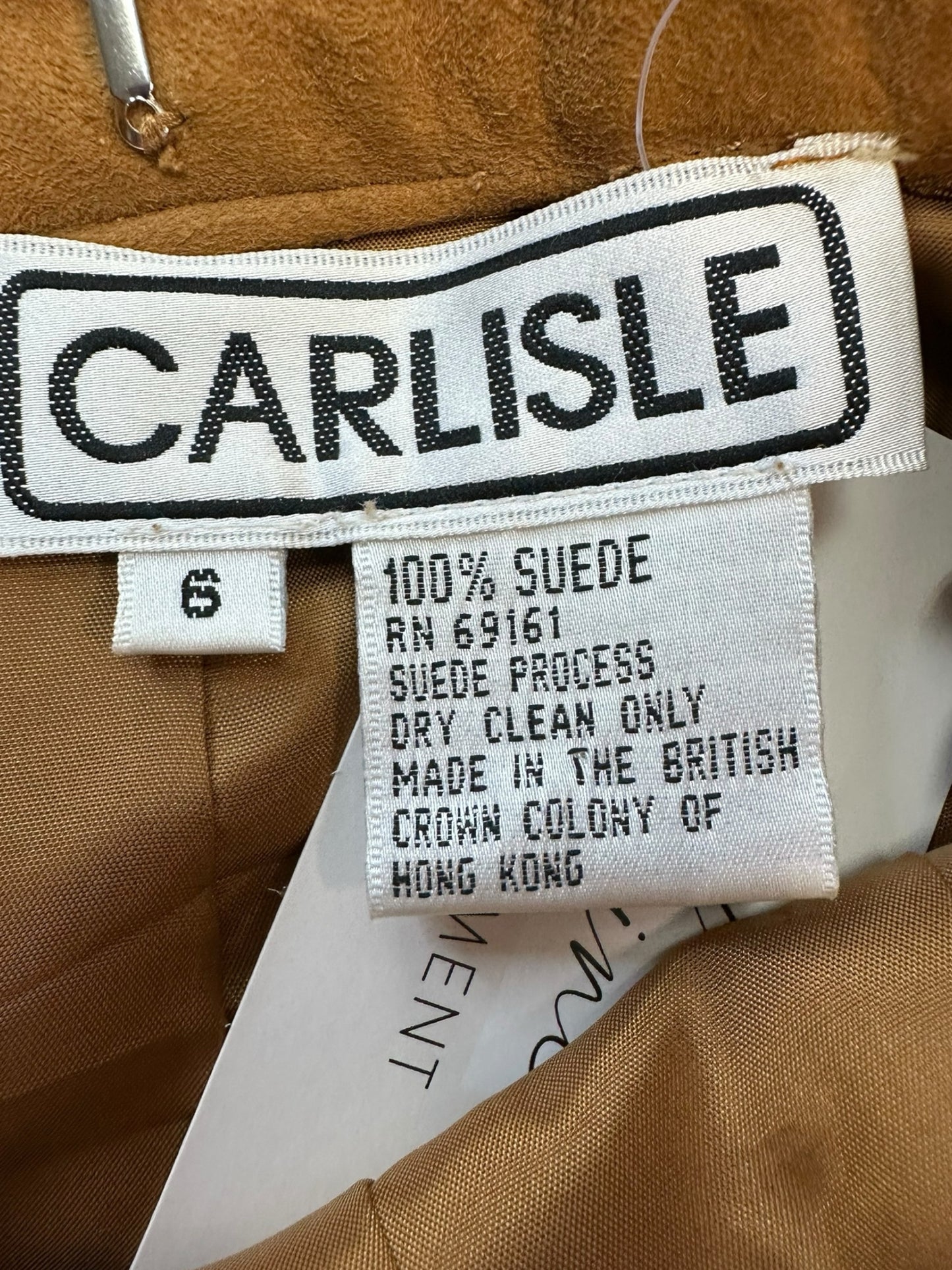 CARLISLE Tan 100% Suede Mini Skirt Size S