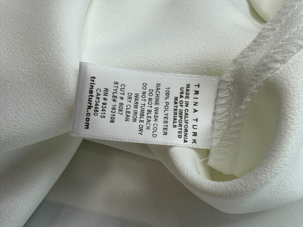 TRINA TURK White Satin Shell Size S