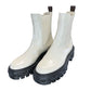 Louis Vuitton Cream Leather Chelsea Boots Size 37.5
