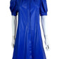 alice & olivia Blue Faux Leather Mini Dress Size M
