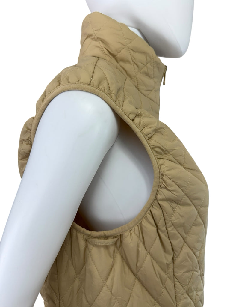 LANDS' END Tan Quilted Puffer Vest Size L