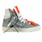 OFF WHITE c/o Virgil Abloh 3.0 OFF COURT Glitter Silver White High Top Sneakers Size 7B
