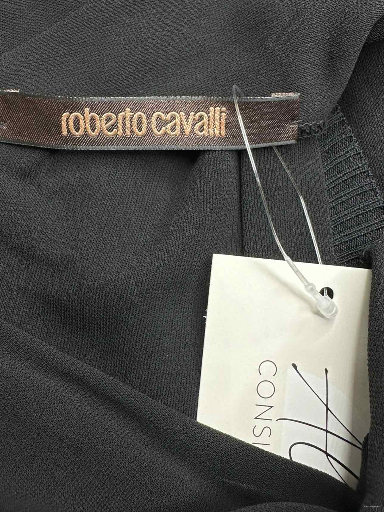 Roberto Cavalli Black Halter Cocktail Dress Size S