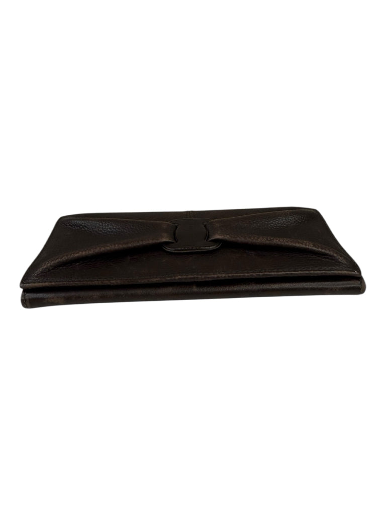 Salvatore Ferragamo Brown Leather Vara Ribbon Wallet