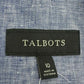 Talbots Blue 100% Linen Blazer Size 10