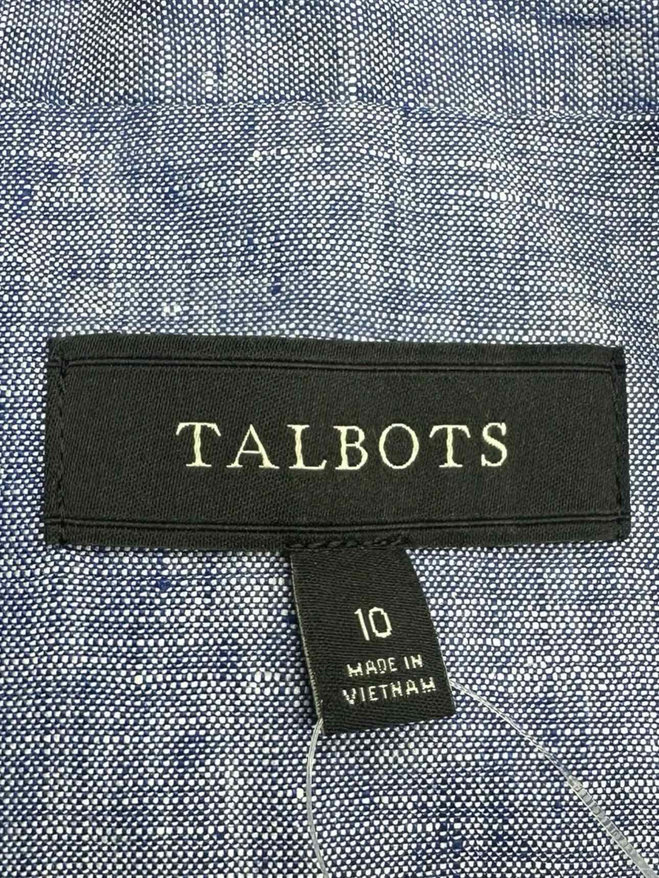 Talbots Blue 100% Linen Blazer Size 10