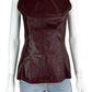 Theory 100% Lamb Leather Burgundy Tank Size 2