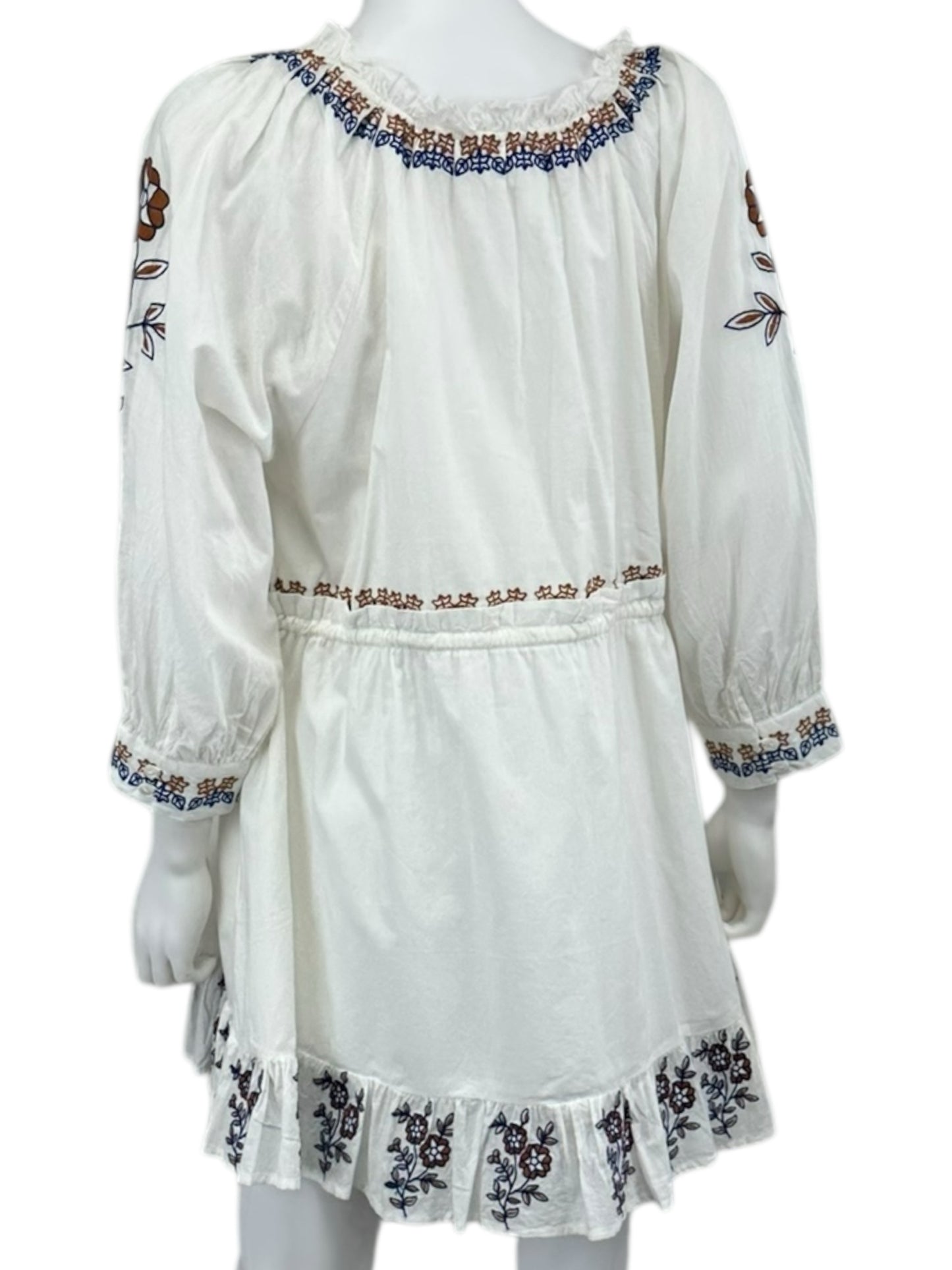 Mahila NWT White Embroidered Felicity Dress Size M
