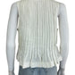 anthropologie 100% Linen White Pleated Blouse Size M