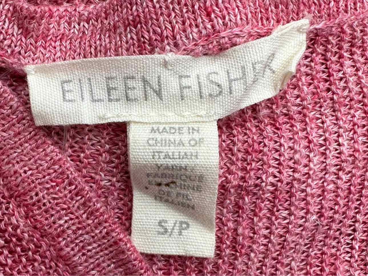 EILEEN FISHER Pink 100% Linen Sweater Size S